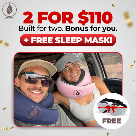 Travel in Comfort: Free Eye Mask with 2 Cocoon Pillows